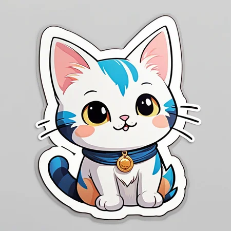 A cute cat sticker, stickers, <lora:StickersRedmond:1>