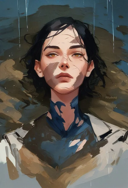 score_9, score_8_up,score_7_up, score_6_up, score_5_up, score_4_up, watercolor painting of
female soldier,laying in the mud, ((ripped up clothes)), foaming from mouth, ((cat on face)), raining, trench, broken clothes