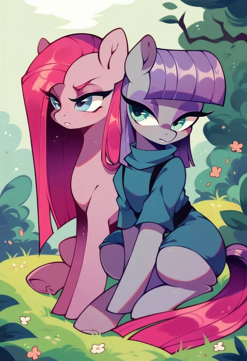 score_9, score_8_up, score_7_up, score_6_up, score_5_up, score_4_up, duo, feral, pony, pinkamena, maud_pie,