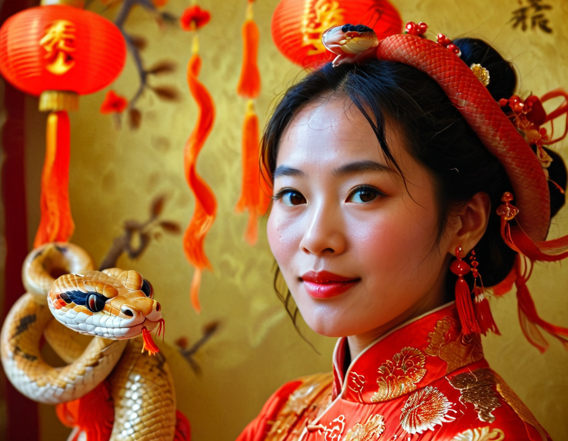 	Portrait of a Chinese Woman Celebrating the Year of the Snake
smile