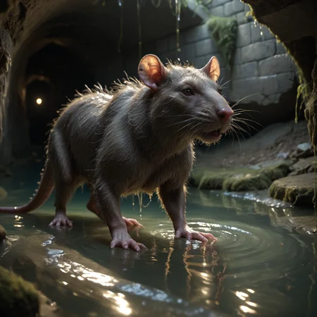 score_9, score_8_up, score_7_up, score_6_up, BREAK, RAW, medium shot, realistic photo of a rat monster, monster, standing, <lora:SPTC_V3.1_Test:0.75>, SPTC, sewer, slime, water, partially submerged <lora:rat_monster:0.8>