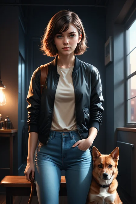 hyperdetailed photography by (( Ilya Kuvshinov  and  Charlie Bowater )) in the style of [[ Edwin Deakin  and  John Totleben  and  Mandy Jurgens ]],   cute 18 year old woman and her pet  , full body length
 <lora:more_art:0.30> <lora:midjourney:-0.25> <lora:RMSDXL_Enhance:0.50> <lora:RMSDXL_Creative:0.50> <lora:RMSDXL_Photo:0.50> <lora:RMSDXL_Darkness_Cinema:0.50> <lora:clothing_slider:2.00> <lora:great_lighting:1.50> <lora:aesthetic:1.50> <lora:photorealistic_portrait:1.50> <lora:extremely_detailed:1.50> <lora:dpo:0.25> <lora:perfect_hands:0.50>
