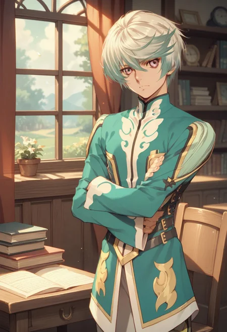 score_9_up, score_8_up, score_7_up, source_anime, extreamly detailed, 1boy, Mikleo (Tales of Zestiria), student uniform