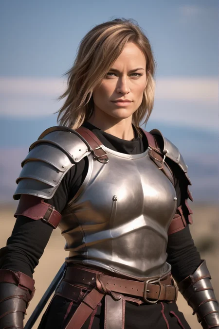 BMAIW, female warrior in leather armor holding a sword <lora:BMAIW_merge_1:1>