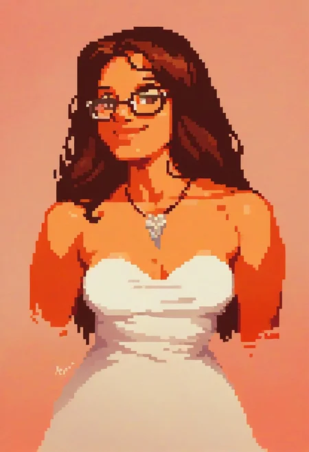 score_9, score_8_up, score_7_up, score_6_up, source_cartoon, 1girl, female, solo, femenine, petite, lean, pale skin, thick nerdy glasses, eyelids brown, brown eyes, soaking wet hair, long hair, brown hair, smile, diaphonous white dress, bronze necklace, medium breasts, female focus, official style, close up, perfect anatomy, perfect face, standing, abstract beauty, beautiful, centered, looking at the camera, approaching perfection, dynamic, moonlight, highly detailed, watercolor painting, artstation, concept art, smooth, sharp focus, illustration, portrait