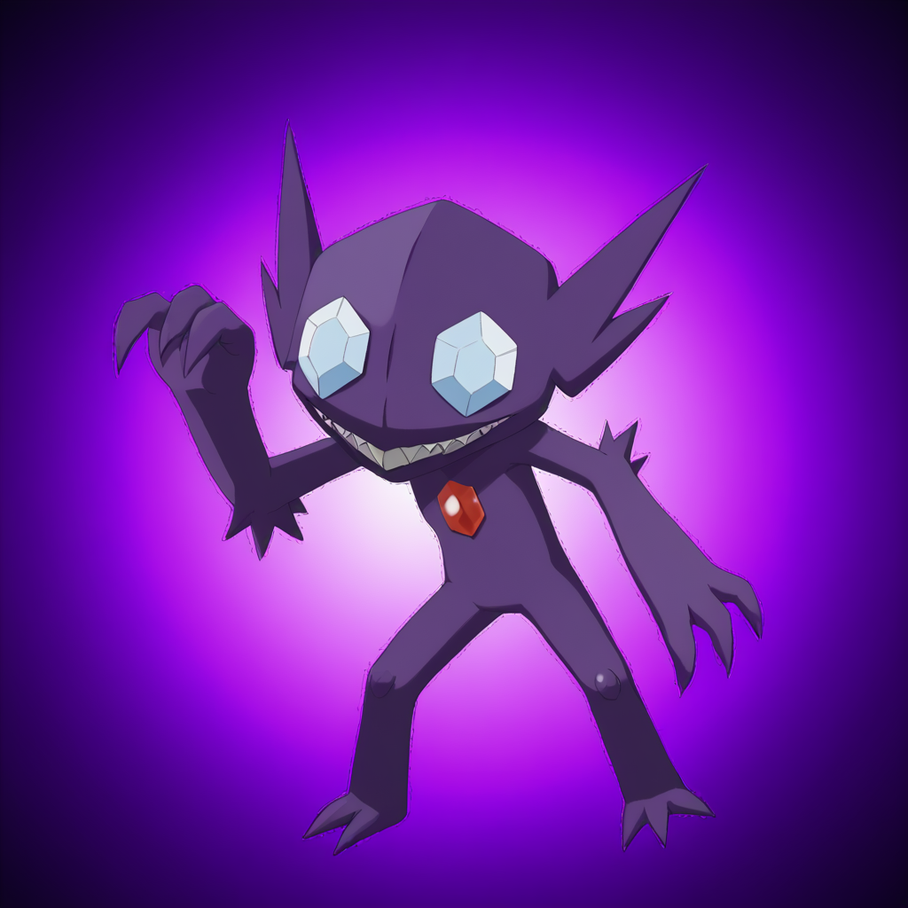 <lora:SlimesSableye-000003:1>, slimes_sableye, dark aura, nighttime background
