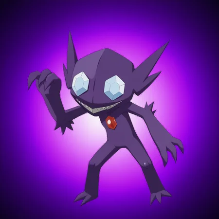 <lora:SlimesSableye-000003:1>, slimes_sableye, dark aura, nighttime background