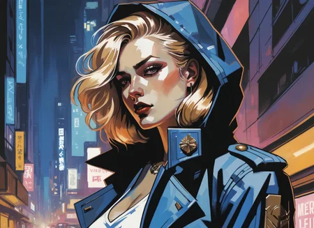 (a girl with a beautiful face), nighttime, cyberpunk city, dark, raining, neon lights ((,Wearing a blazer over a hoodie)), blazer, hoodie, (<lora:DiscoDeliriumXL-v1.2:0.5> disco elysium ,<lora:2077_Style:0.5>), cyberpunk, synthwave, 1980s, futurism, brutalism, neuromancer, cinematic photo in a shopping mall, leading a horde army, thousands of warriors, futuristic attire, future soldier, in wh40k, Warhammer 40,000, death korps of krieg, dkok, astra militarum, space marines, epic battle, only war, wearing huge pauldrons, WWI, trenches, dirt, battle,art by Adrian Tomine,art by Masamune Shirow, art by J.C. Leyendecker,Power girl, supergirl, blonde,Pastels, Chiaroscuro