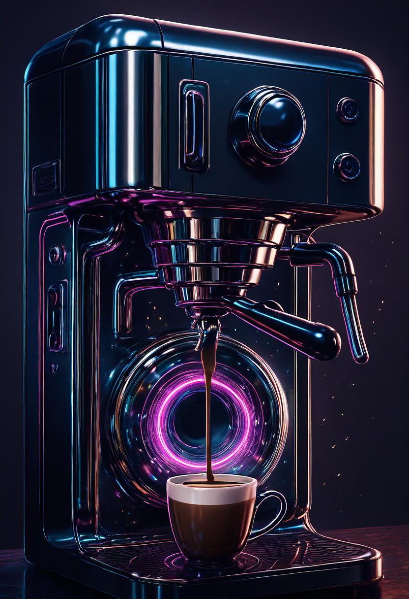 masterpiece, best quality,     D1sc0Pnk, coffee machine,     <lora:DiscoPunk_IXL:1.0>,