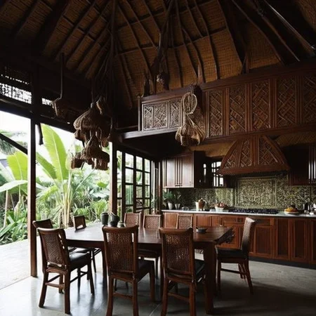 <lyco:Indonesian_style_interior_design_Sa_May:1.0> Indonesian style interior design of  Kitchen