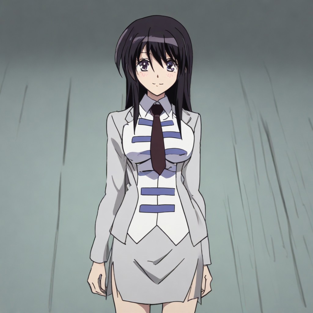 Kyouko Sonan , safe , standing , full-body , hands on hip , smile , lomg hair , sexy legs