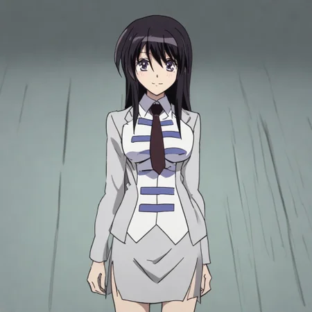 Kyouko Sonan , safe , standing , full-body , hands on hip , smile , lomg hair , sexy legs