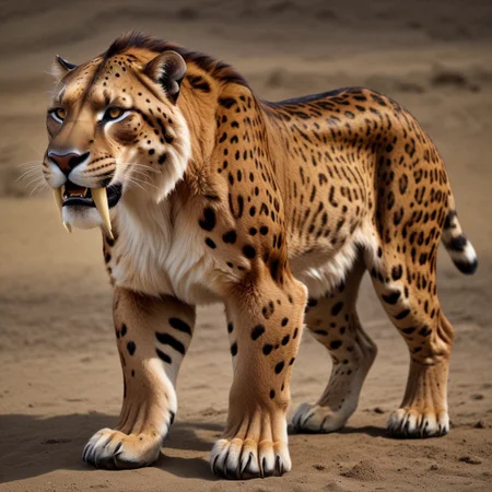 saber tooth, panthera ancestral power animal with characteristics of several modern felines