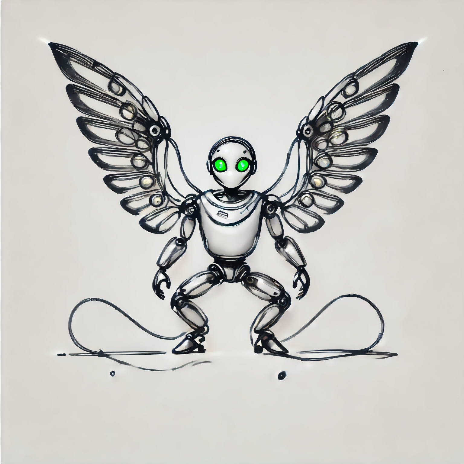 DonM0n3L1n3XL one line drawing, score_9, score_8_up, score_7_up, score_6_up,  female virtual reality programmer,  midlife, slinky, native american, green eyes,   narrow chin, round jaw, angular cheeks, uneven forehead, round face shape, unconventional piercings,  , light chestnut box braids hair, disappointment,
 holding futuristic weaponry with a bold stance.,
 time-stream wings- glitching wings with chrono-energy veins, fluttering in and out of times flow. wearing  graphene harem pants,  bionic bodysuit, cybernetic heels,  , holding an ancient artifact with reverence and awe., extraterrestrial threat monitoring station, quantum-infused artificial intelligence, bioluminescent jellyfish, floodlights , rating_safe  <lora:DonM0n3L1n3XL-pony:1>