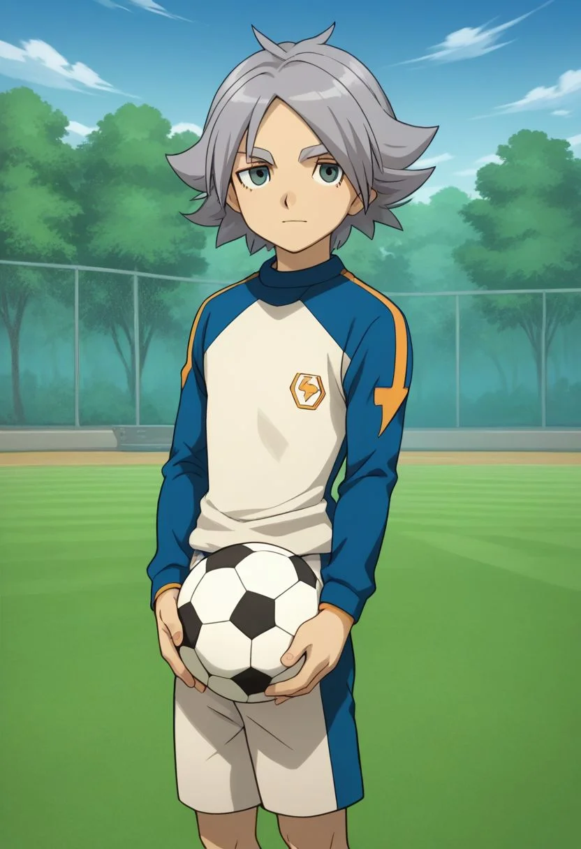 score_9, score_8_up, score_7_up, source_anime, highly detailed, 1boy, solo, male_focus, skinny, slender,
fubuki2, 1boy, male focus, solo, soccer ball, hold, holding ball, telstar, tree, sportswear, track jacket,
soccer uniform, grey hair