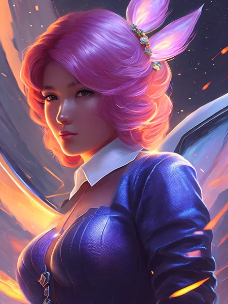 digital painting full body portrait of clsst alisabcnv, art by midjourney, mechanical wings, glowing fire particles around, highly detailed face, night settings, dark, mist