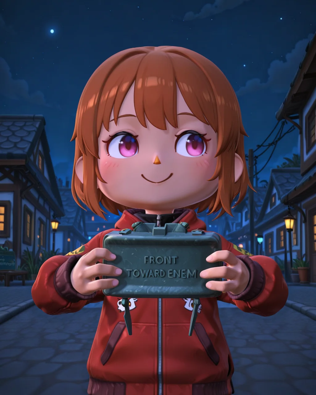 embedding:IllusP0s,animal crossing style, 3d, claymore_\(mine\), front toward enemy, holding, , 1girl, solo, smile, outdoors, night,<lora:claymore_mine.safetensors:1.0:1.0> <lora:animal crossing style_3d_ill.safetensors:1:1>