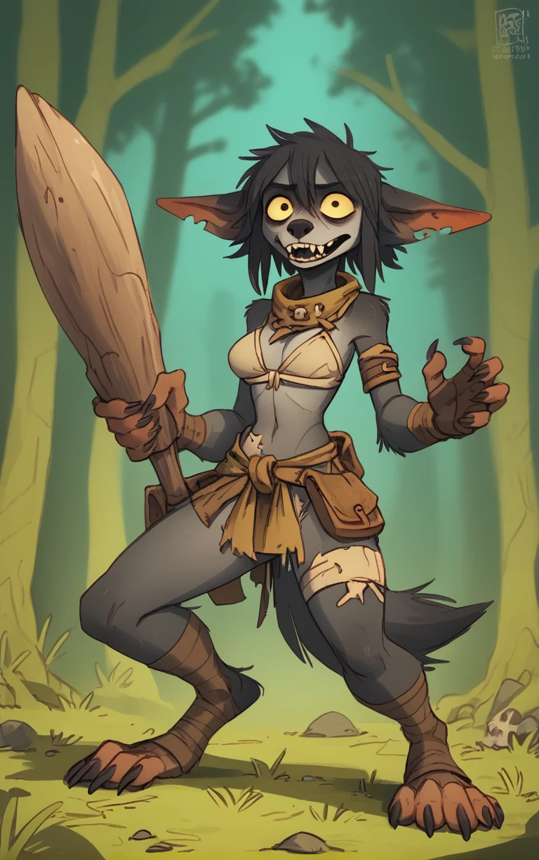 <lora:RFStyle:1> Rotten Forest,
1girl,werewolf,