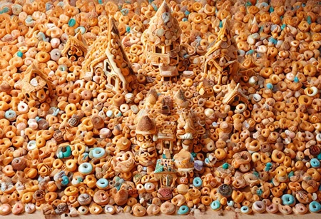 d0nu71f13d, made of doughnuts, Honeycomb Morph, honeycomb, Cliff House