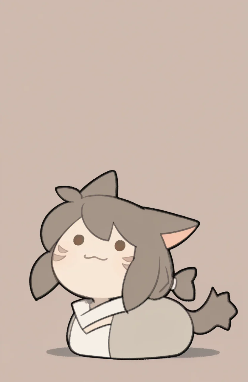 1girl, solo, <lora:TemmieChang_v5:0.9> tmchng,
miqotem, brown hair, solid circle eyes, tail, facial mark, low twintails, braid, chibi, petite, :3, . .,
loaf, light smile, happy, looking at viewer, extremely detailed, highres, masterpiece, best quality
