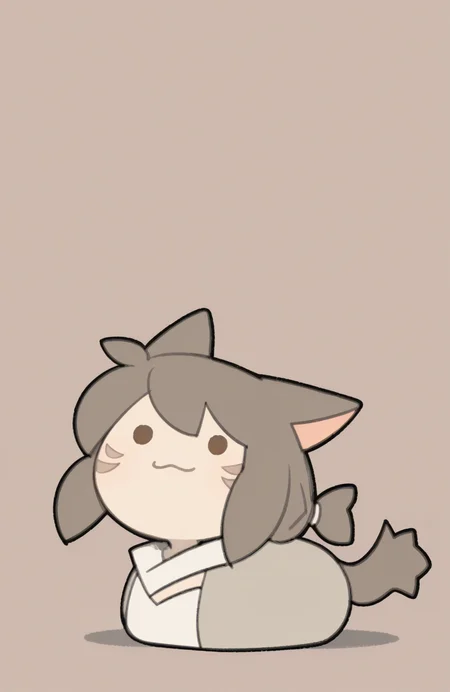 1girl, solo, <lora:TemmieChang_v5:0.9> tmchng,
miqotem, brown hair, solid circle eyes, tail, facial mark, low twintails, braid, chibi, petite, :3, . .,
loaf, light smile, happy, looking at viewer, extremely detailed, highres, masterpiece, best quality