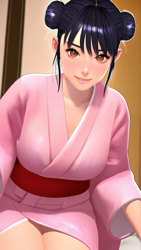 amazing quality,absurdres,best quality,masterpiece,highres,newest,detailed,detailed body,detailed face,masterpiece,best quality,solo,
æ±ãã¦!ååå
«æ,1girl,solo,japanese clothes,kimono,double bun,hair bun,brown eyes,pink kimono,black hair,3d,realistic,<lora:æ±ãã¦!ååå
«æ:0.8>,