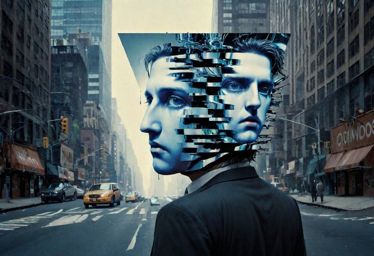 A man's head splits into planar segments floating over New York city, seeing visions of pasts lost in enigmatic phantoms and faces of light. A schizophrenic ultra-violence of static CRT enigmatic tesseraction and impossible topology.