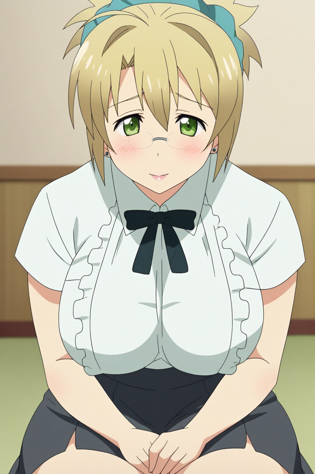 glasses, sitting, upper body, misaki-sensei <lora:Commission-boku_to_misaki_sensei-misaki-sensei-PDXL:0.8>