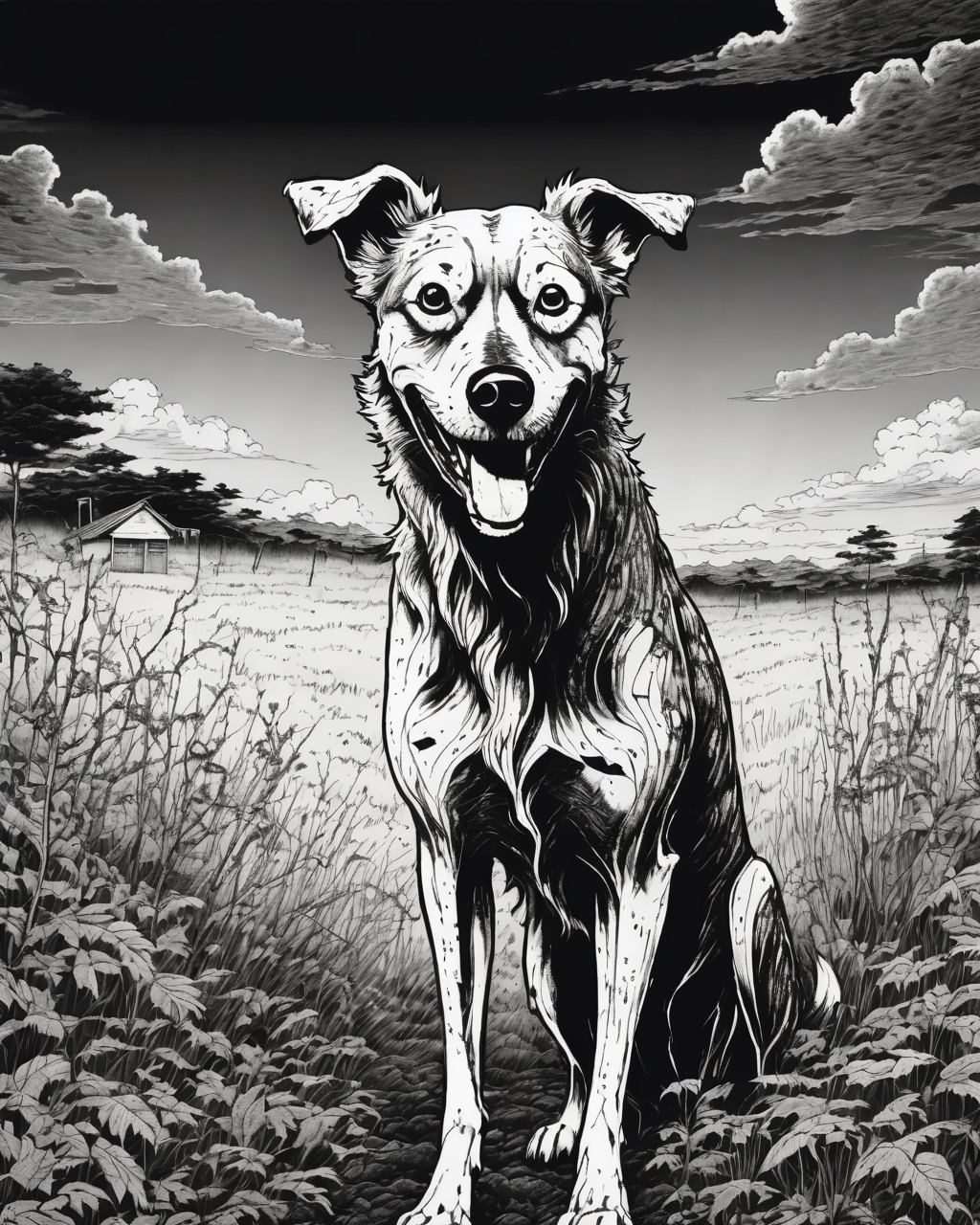 feral dog,junji ito style,inked,horror manga,<lora:XL_itoStyleLycoris:1.0>,, 8k, 4k, (highres:1.1), best quality;