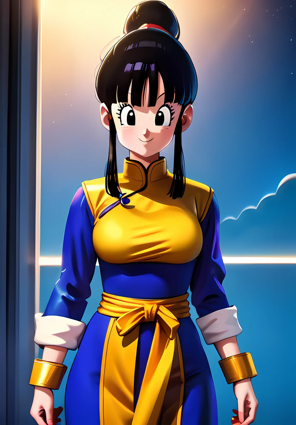 (Photo:1.3), highdetail, <lora:Chi-Chi:0.8>, Chi-Chi, 1girl, solo, Smile, blue china dress,, (acclaimed, alluring, captivating, exciting, gorgeous, striking:1.3), (trending on artstation:1.3)