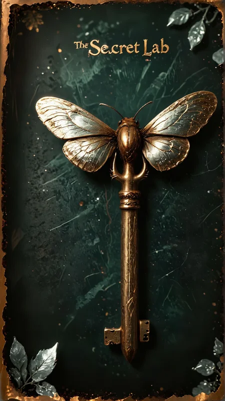 flux-style, Movie Poster, Atmospheric "The Fey Key ", Spring, Ultra Detailed, Suffering, Kodachrome, Folded [Fur:Zinc:20], elaborate, intricate,<lora:aidmaFluxStyleXL-v0.2:0.651>, with text:"Secret Lab"
 <lora:aidmaSecretLab-V0.1:1> SecretLab, Bronze Object, bronze