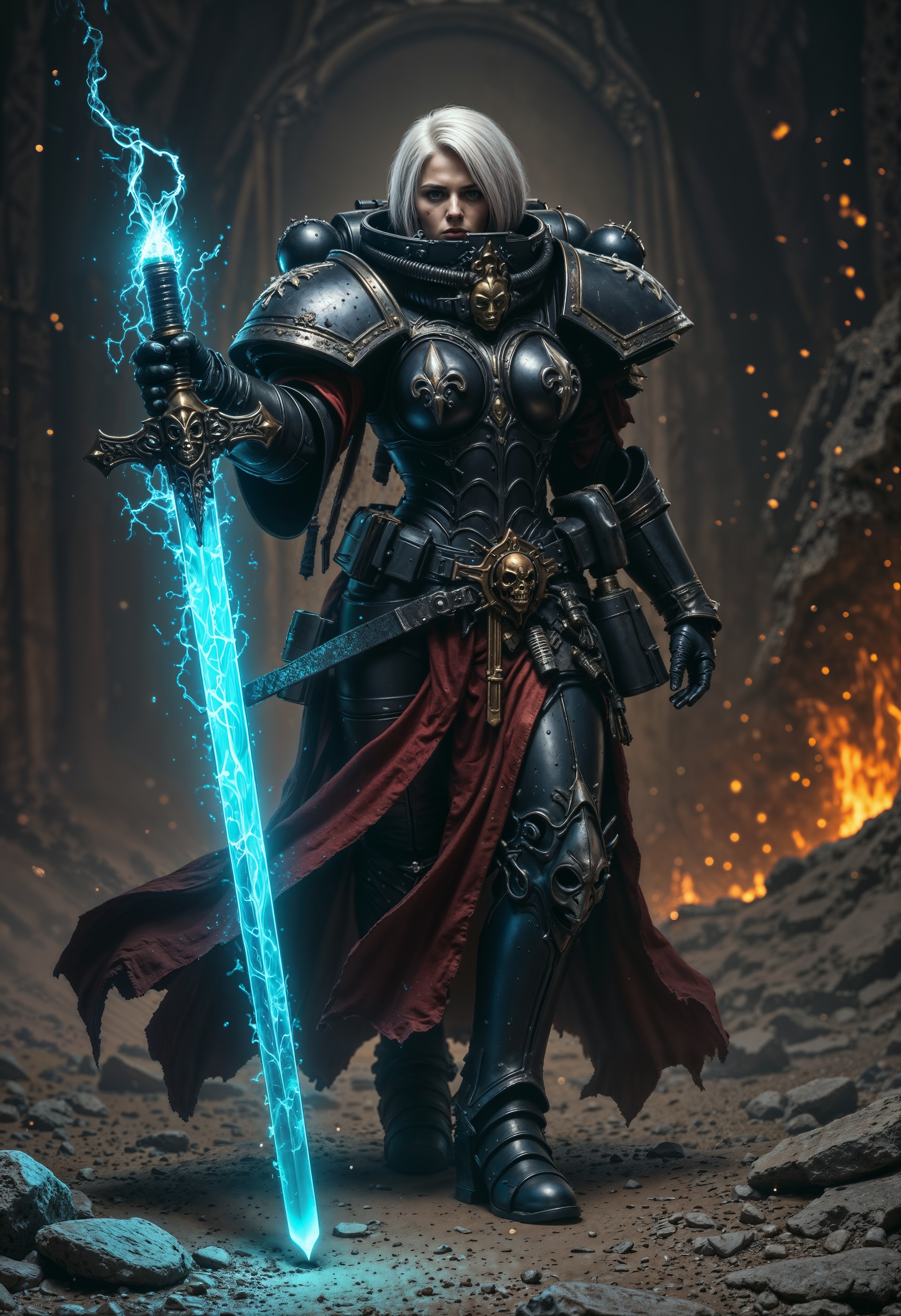 SisB40K, holding a glowing sword  <lora:FluxSisB40K:1> <lora:FluxMythR3alisticF:0.8> R3alisticF