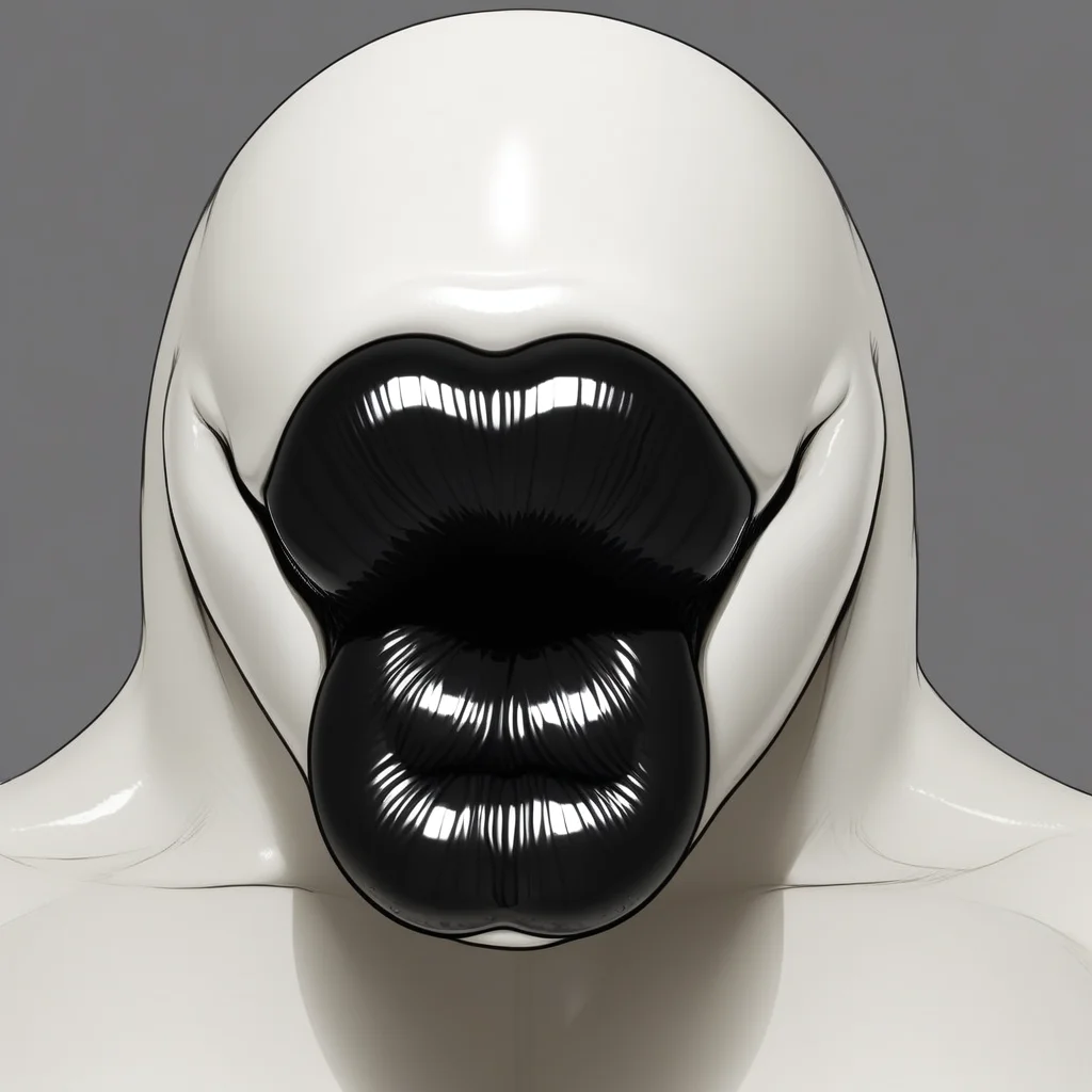 lips, plump lips, black lips, no eyes, monster, [by DarkEffect]
