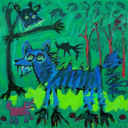 artmix03 wolf in forest<lora:artmix03:1>