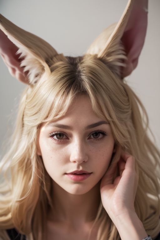 young swedish girl, laying on grass, crawling, on all four, albino, eyes close-up, looking up, portrait, white loose light translucent summer dress, selfie, big hair, long messy white wavy hair, huge very long silky fennec ears, animal ear fluff, fox tail, depth of field, big ice color eyes with long white eyelashes, white eyebrows, round rich big plump parted lips, very strong freckles, curious, cute, innocent, outside, sun from the side, rim light.
(RAW photo:1.2), (photorealistic:1.4),(masterpiece:1.3),(best quality:1.4),ultra high res,(detailed eyes),(detailed facial features),HDR,8k resolution, solo focus, skin tight, (shiny skin),(slender girl), dreamlike, (extreme detailed illustration),
extreme detail, perfecteyes eyes, very sharp, hyper realistic, colorful, saturated, bloom, lens flare, bright