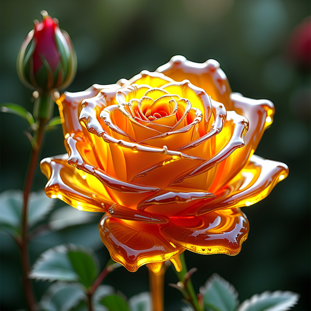 1 rose, Honey_Fantasy, made of honey