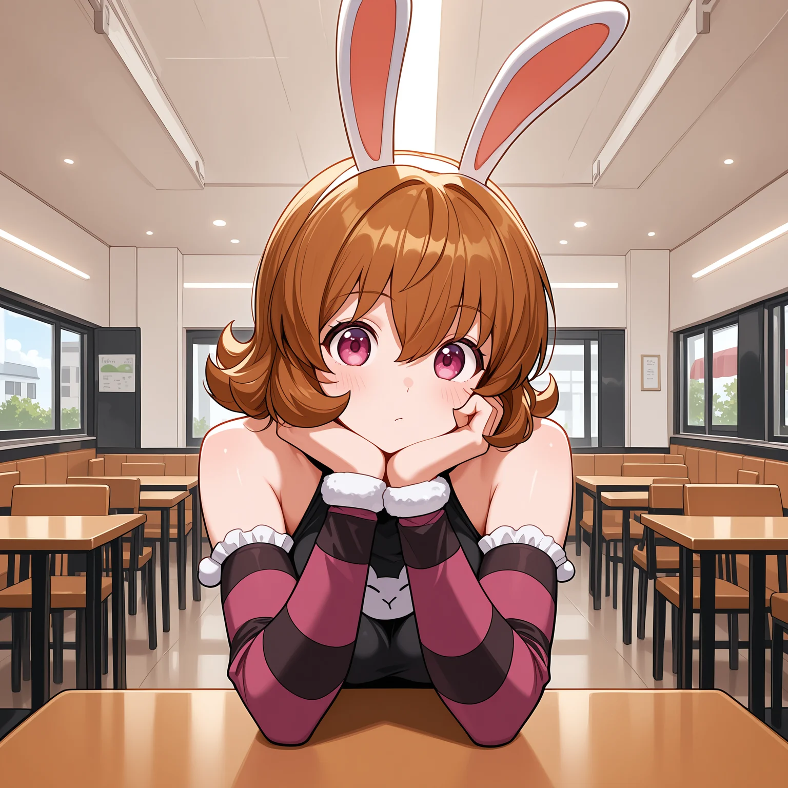 <lora:HunterXHunter_Piyon_V1[IL]:1>, piyon, detailed background, cafeteria, indoors, solo, masterpiece,best quality, very aesthetic,absurdres,newest,