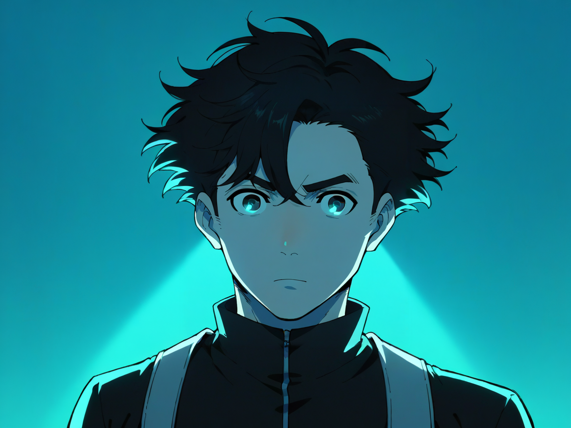 score_9, score_8_up, score_7_up, score_6_up, score_5_up,   <lora:dandadanXLP:1> dan, 1boy, blue lighting, portrait, black hair,