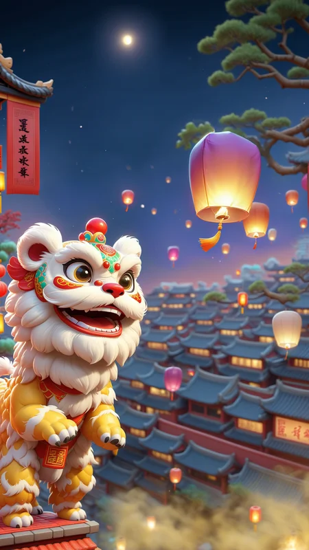 <lora:Chinese Spring Festival Theme_Kongming Lanterns_XSE_GAME_V1-000006:1>,kongming lantern,in the style of temmie chang,in the style of realistic and hyper-detailed renderings,strong diagonals,colorful illustrations,2D game art,black outline,3D rendering,4k resolution,best Quality,night,