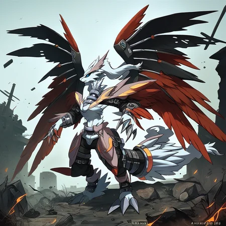 score_9, score_8_up, score_7_up, score_6_up, score_5_up, score_4_up, rating_safe,source_anime,epic,apocalyptic,no humans,solo,no humans,pokemon \(creature\), pokemon,dexdoru wings, reshiram,outdoors,full body,<lora:Dexdorupony:0.8>