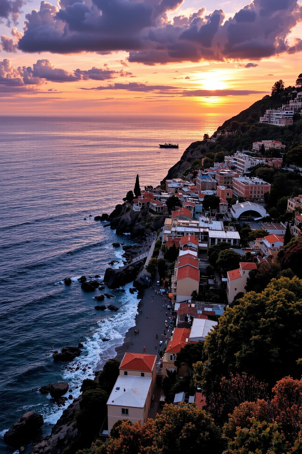photo, photography, Fujifilm XT3 Viltrox, Amalfi Coast, Italy landscape, sunset,very intricate, very detailed, realistic. sharp, colorful, film grain, high contrast, <lora:Hand v2:1> <lora:Anti-Blur:1> <lora:Insane Detail Slider:0.5> <lora:Flux.1_Turbo_Detailer:0.6> <lora:flux.1_lora_flyway_Epic-detail_v2:0.6>