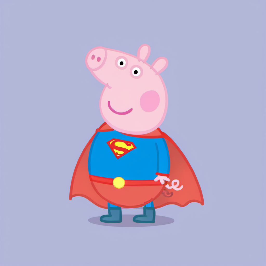 a cartoon peppa pig dressed as  superman <lora:Peppa1024:0.8>