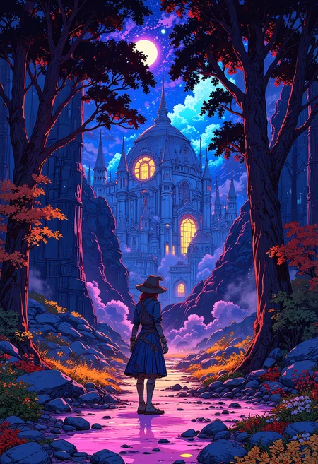 The Eternal Gatekeeper, Fantasy, Epic, Colorful, Vibrant Glow