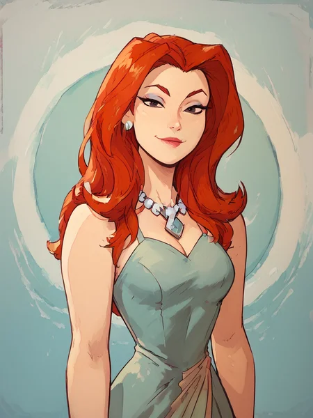 easynegative, zPDXL ,1girl, solo, cowboy shot, looking at the viewer, flirty, smug
<lora:Sheera_Mightor_Pony:1> sheera, red hair, long hair, lipstick, makeup, black eyes, dress, necklace
<lora:bp4rtXLP:.55> <lora:Expressive_H:.65>expressiveh <lora:Raichiyo_Style_v2:.65>raichiyo33âââ
