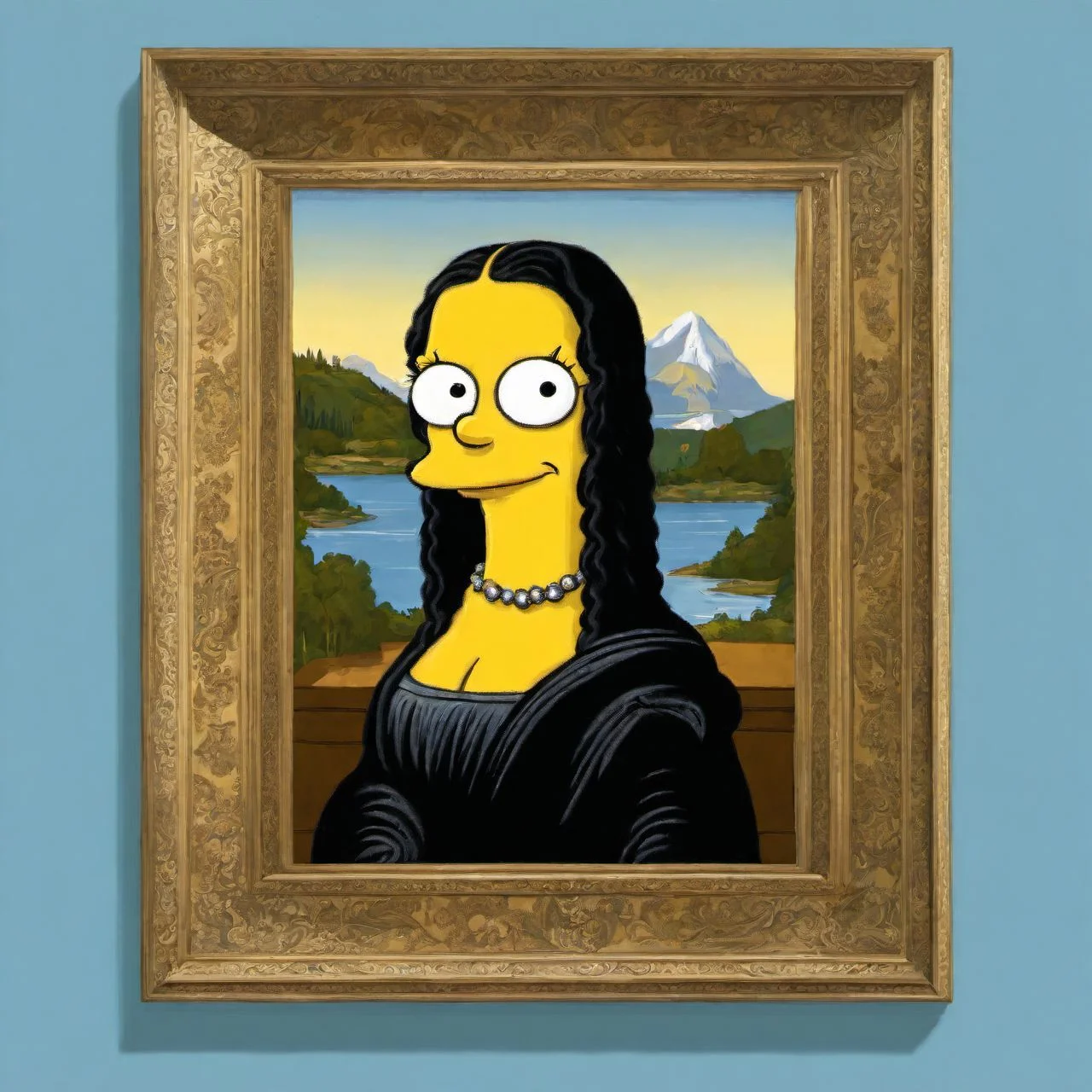 Lisa Simpson as the Mona Lisa, simpstyle <lora:SDXL-simpstyle-Lora:1>, Very detailed, clean, high quality, sharp image