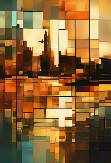 shimmer, Cubist inspiration, A landscape represented with planes and flat colors. The landscape could show a field, forest or city, and flat planes and colors could be used to create a sense of depth and perspective, surrealism, aesthetic, bold gorgeous colours, high definition, super clear resolution, iridescent watercolor ink, acid influence, fantastic view, crisp quality, complex background, medium: old film grain, tetradic colors, golden hour, rust style, vantablack aura, golden ratio, rule of thirds, cinematic lighting Dark realism and magical. Complementary poisonous colors with deep zoom Memphis style abstract bokeh background with deep zoom, Hypermobility, Spinal cord<lora:EMS-379413-EMS:1.000000>