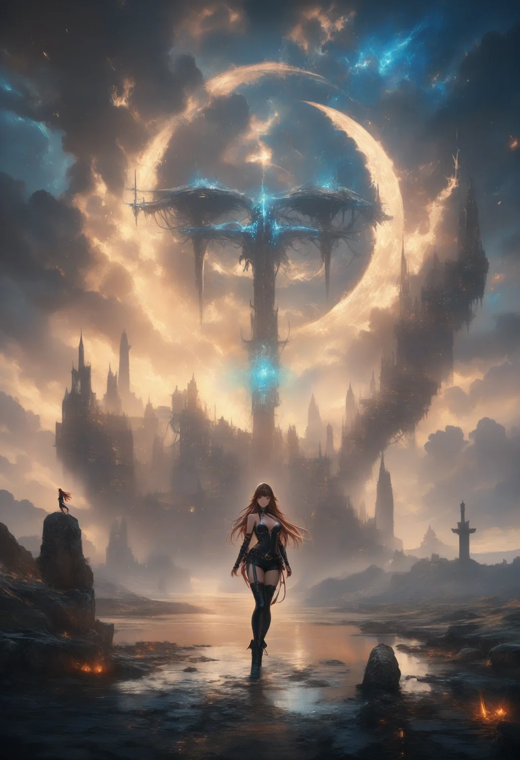 ethereal fantasy concept art of  masterpiece, high score, great score, absurdres, a woman with tattoos sitting on the moon talking on a cell phone with her eyes closed and hands behind her head [22],a matte painting,<lora:Anne Stokes CLIP2-000005:1>,Anne Stokes,cyberpunk art, . magnificent, celestial, ethereal, painterly, epic, majestic, magical, fantasy art, cover art, dreamy