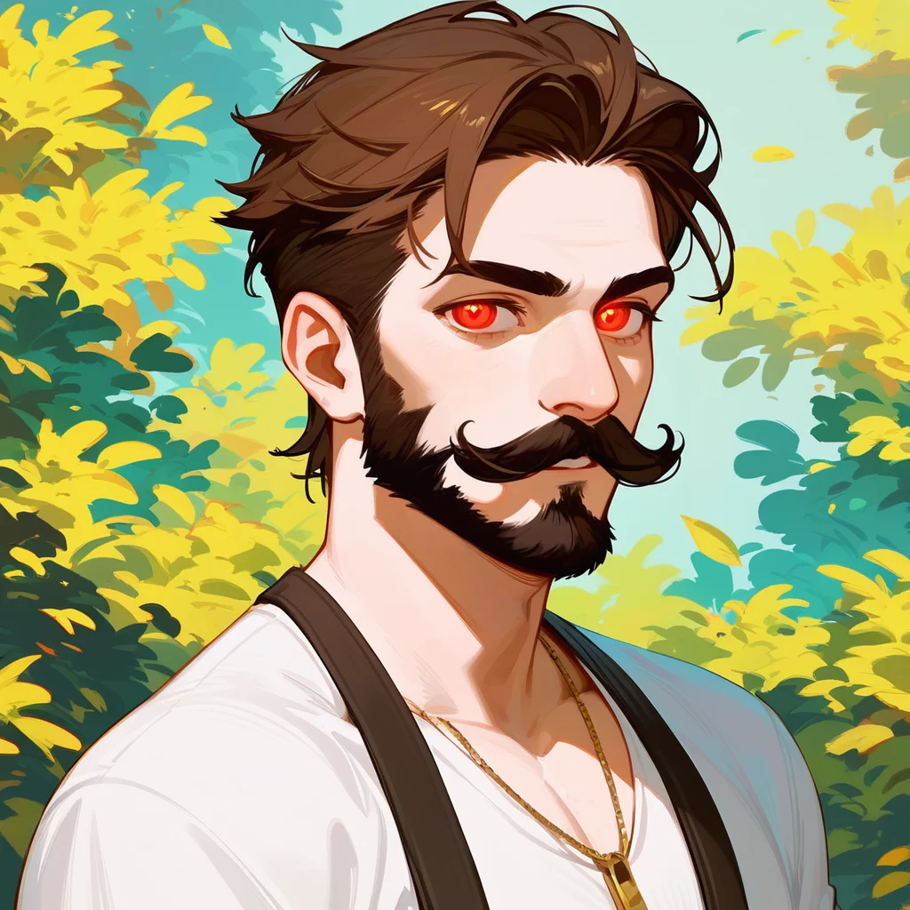 score_9, score_8_up, score_7_up, PDXL, <lora:ProfPic-000001:1>, pr0fpic, portrait,
1boy, detailed eyes, long brown hair, beard, moustache, red glowing eyes, stylish brown hair