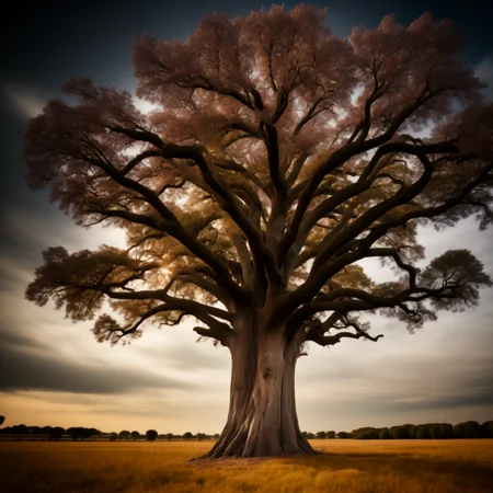 photo A large Tree stands in the center of a field (TreePhoto style:1) <lora:djzTreePhoto:0.8)