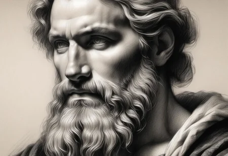 (masterpiece),
Black and white Renaissance drawing of a mid-age bearded man,
Black and white tones,
HDR, highly detailed, 32k,
looking at viewer, Style-Renaissance